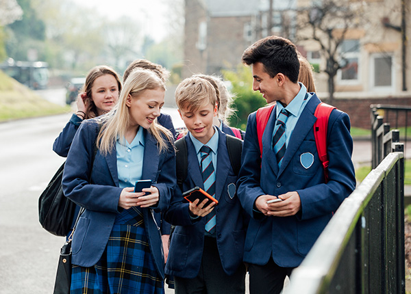 Students With Phones